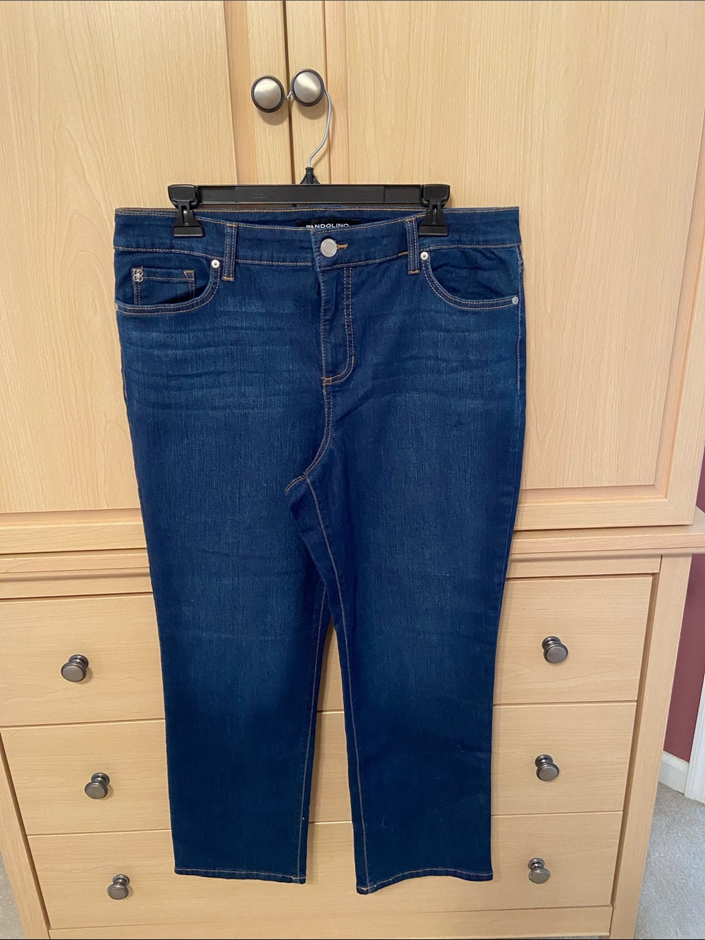 Bandolino Women's Straight Leg Dark Blue Denim Jeans